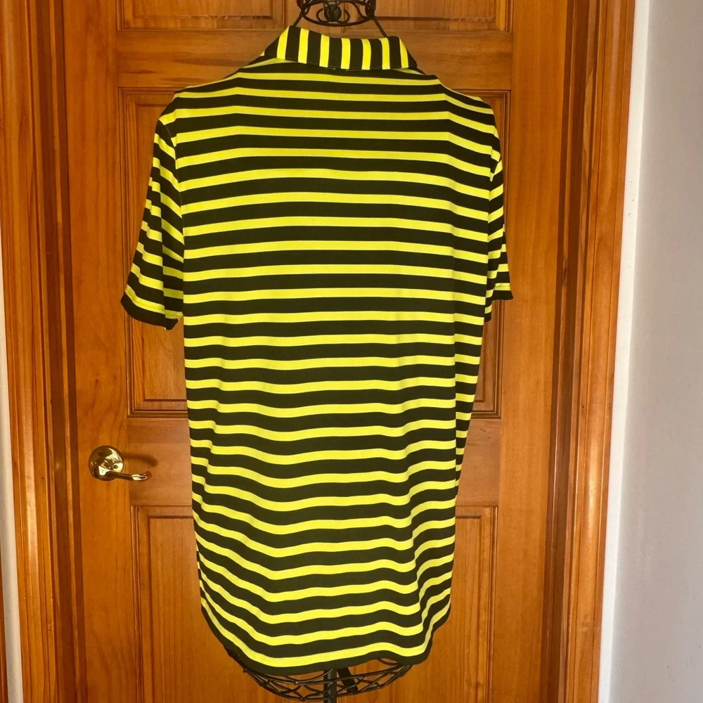 Men's Nike Golf Dri-Fit Short Sleeve Polo, Size Medium, Black & Yellow Striped - Picture 4 of 10